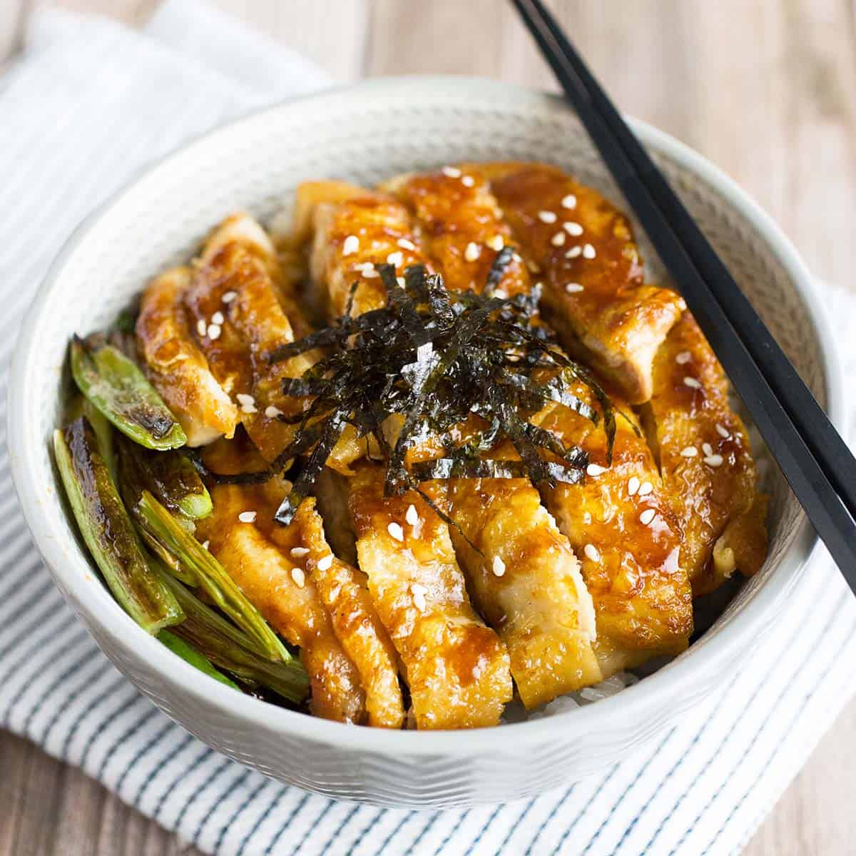 Chicken Teriyaki Don (Donburi) Crispy Skin The Seasoned Wok