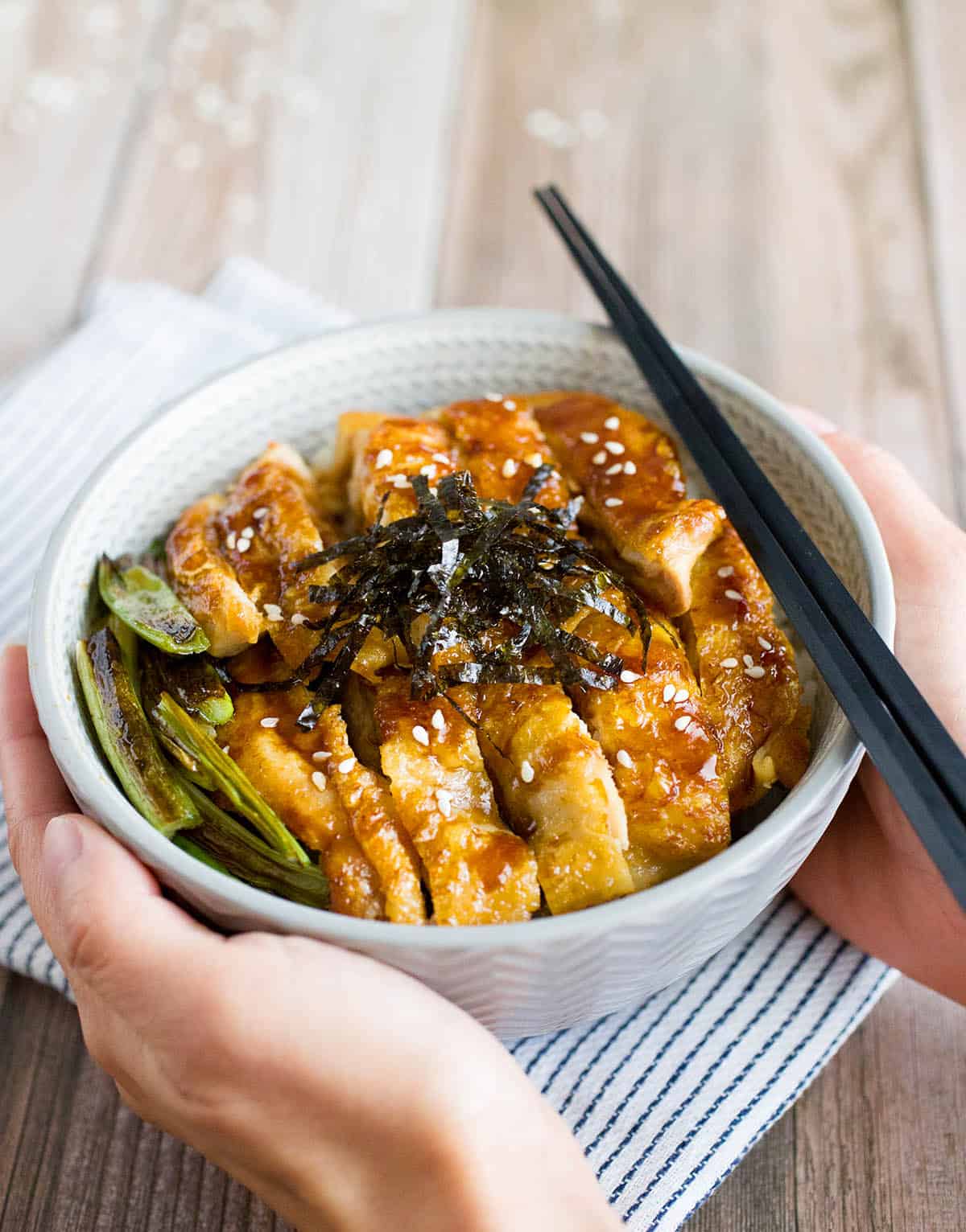 Chicken Teriyaki Don (Donburi) with Crispy Skin