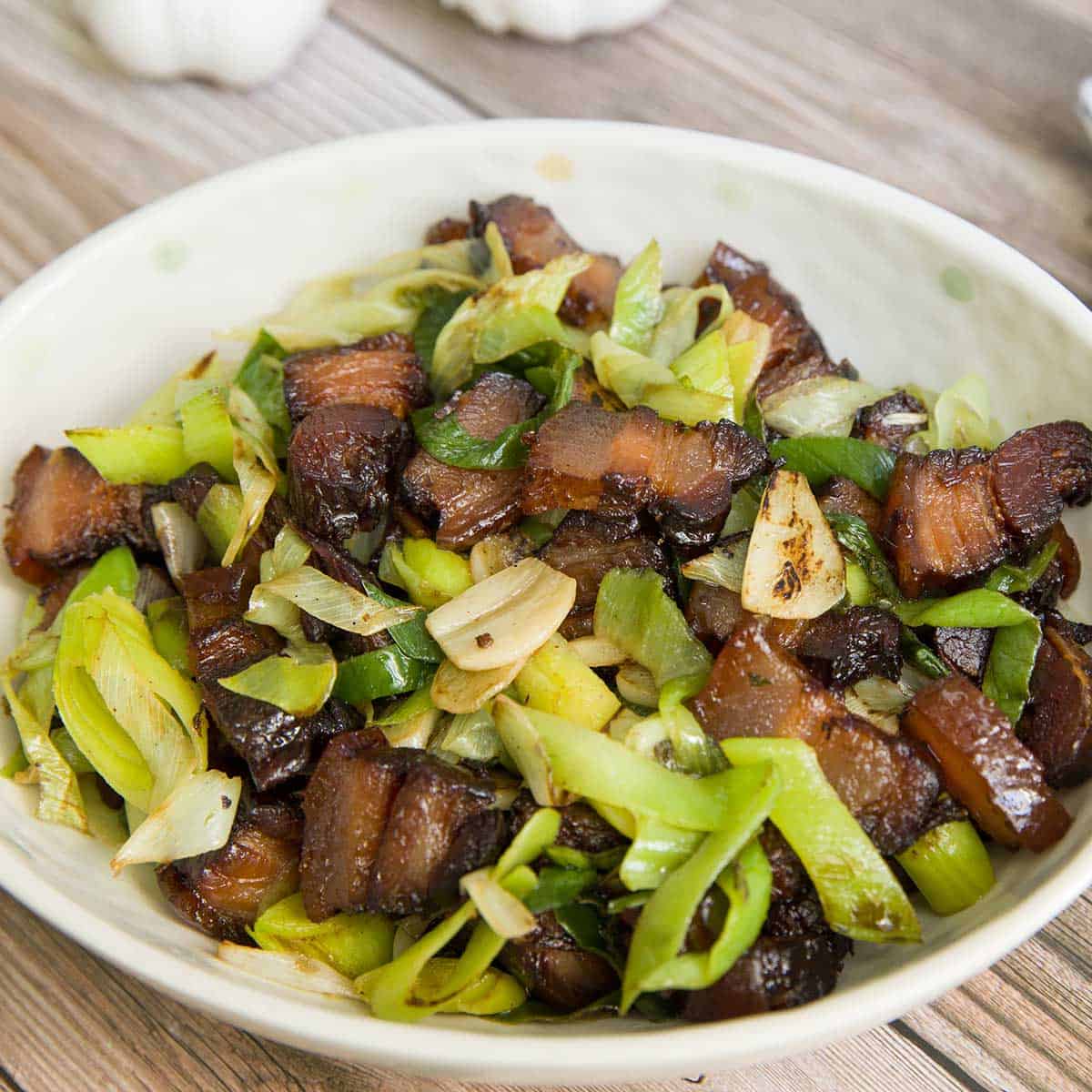 Chinese Bacon & Leek Stir Fry The Seasoned Wok