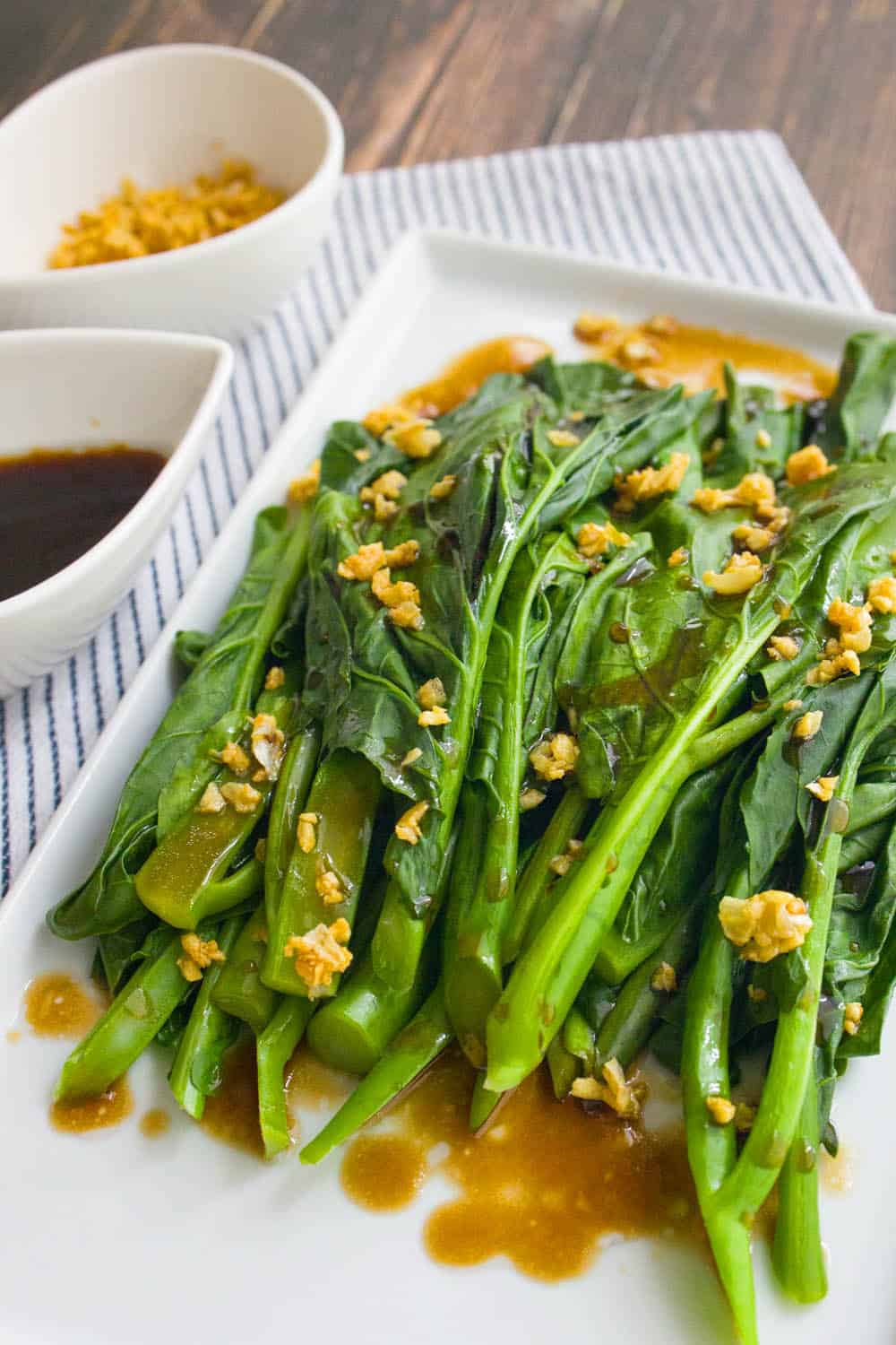 Kailan (Chinese Broccoli) with Garlic Infused Oyster Sauce
