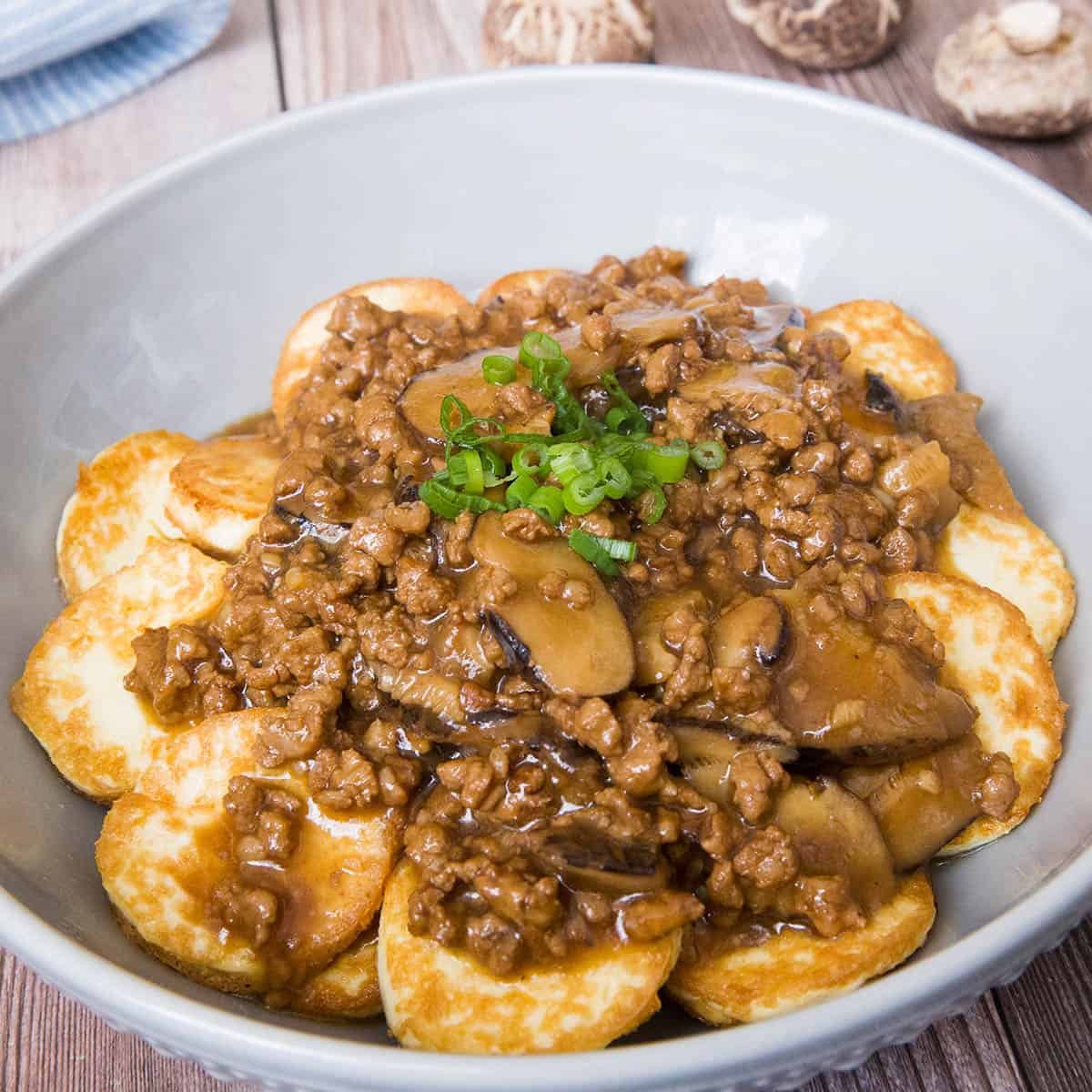 Minced Chicken with Egg Tofu Recipe