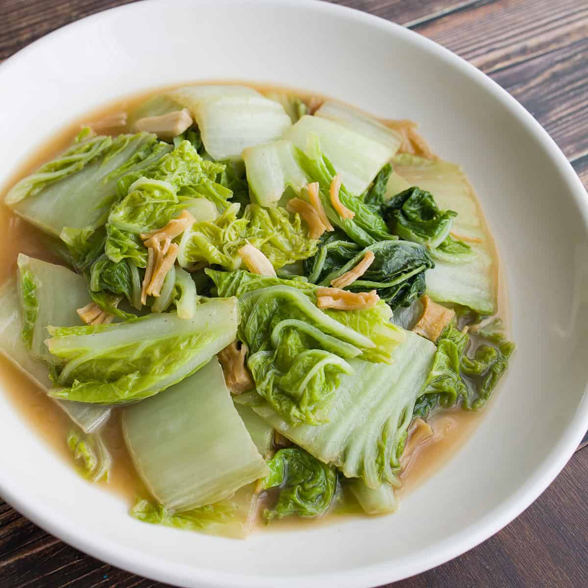 Napa Cabbage Stir Fry with Dried Scallops, image size:1200x1200